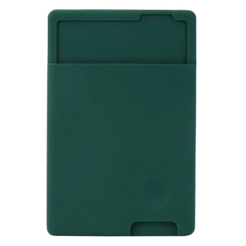 MRC029 Phone Card Holder Adhesive Stick-on Silicone Phone Wallet Card Pocket - Blackish Green - 1