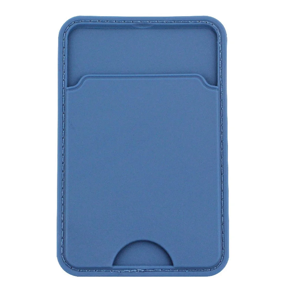 MRC029 Phone Back Card Holder Distinctive Notch Silicone Card Cover Adhesive Card Bag - Blue - 1