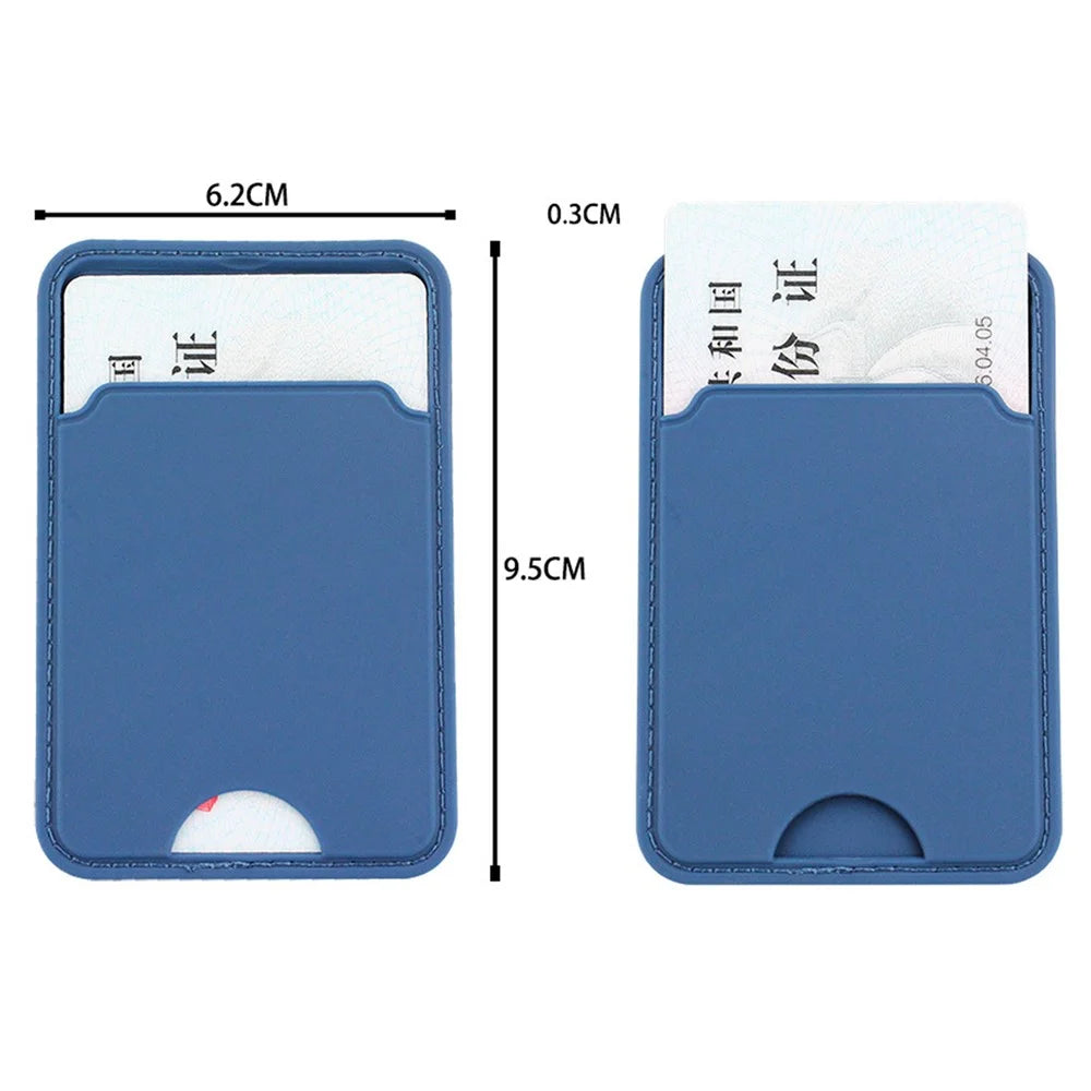 MRC029 Phone Back Card Holder Distinctive Notch Silicone Card Cover Adhesive Card Bag - Blue - 4