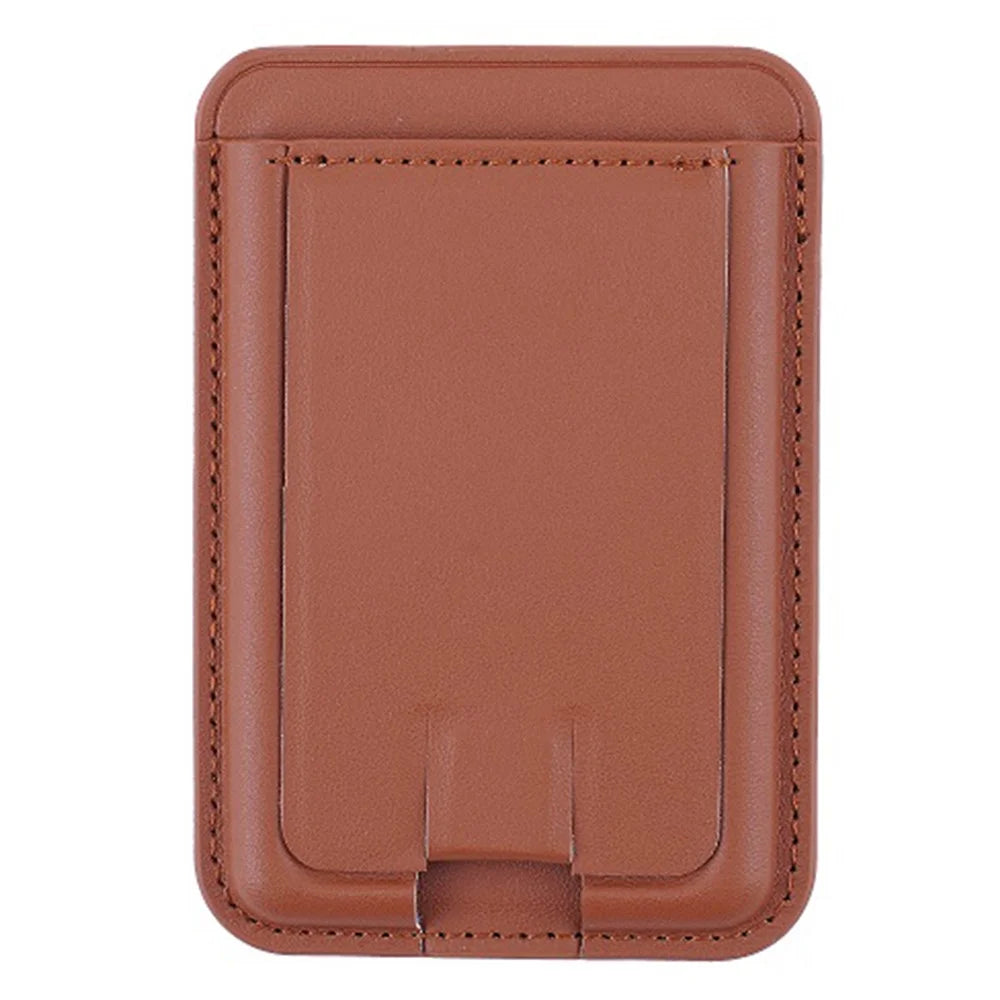 MRC048 Magnetic Card Holder Compatible with Magsafe Detachable Pocket Sleeve Kickstand - Brown - 1