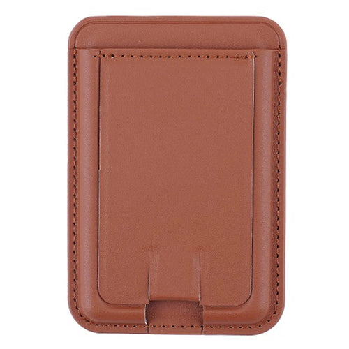 MRC048 Magnetic Card Holder Compatible with Magsafe Detachable Pocket Sleeve Kickstand - Brown - 1