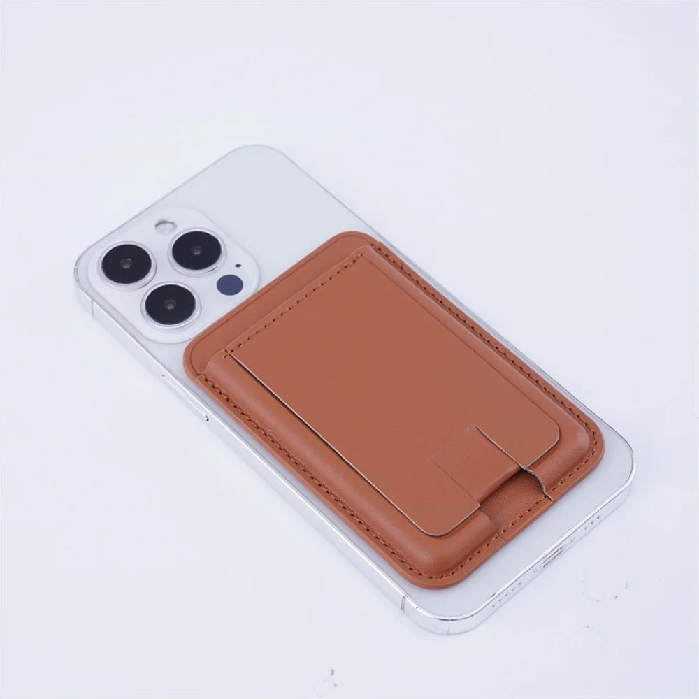 MRC048 Magnetic Card Holder Compatible with Magsafe Detachable Pocket Sleeve Kickstand - Brown - 4