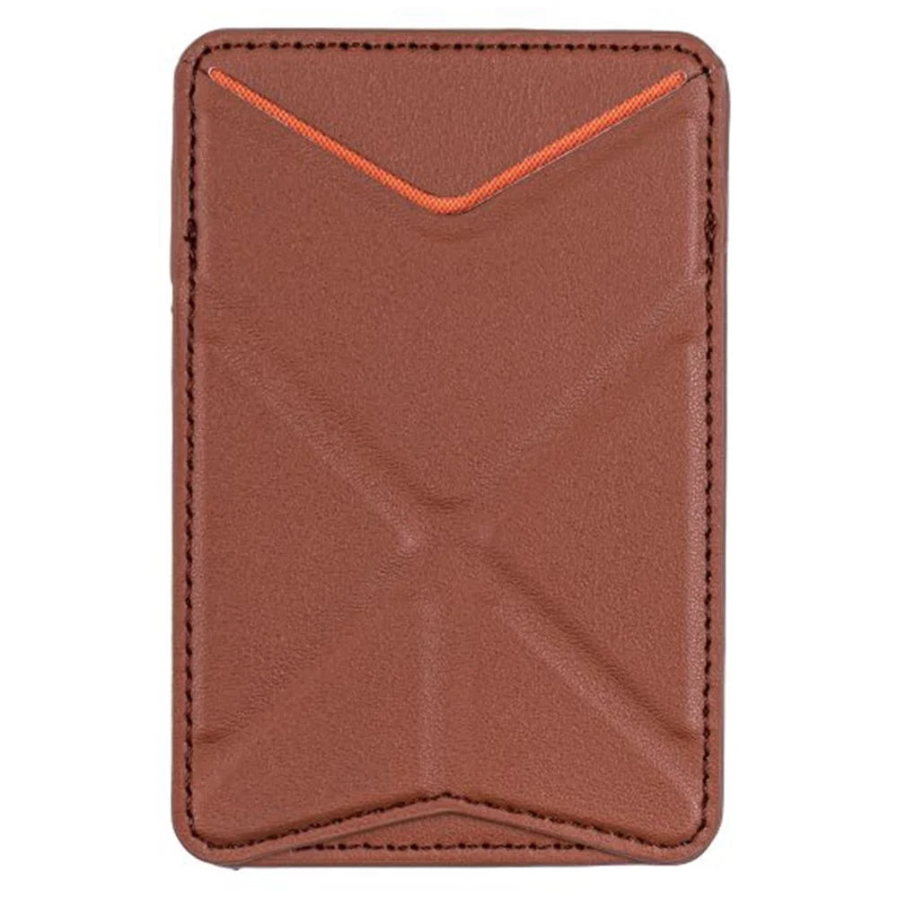 MRC051 Phone Wallet Card Holder Origami Kickstand - Brown - 1