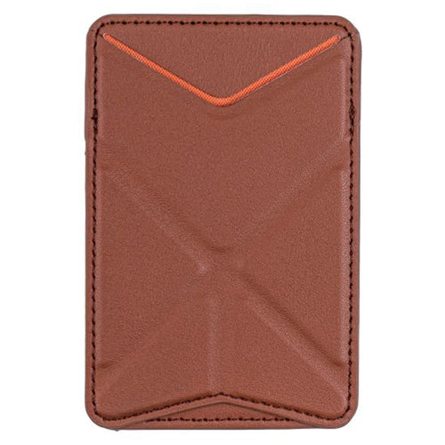 MRC051 Phone Wallet Card Holder Origami Kickstand - Brown - 1
