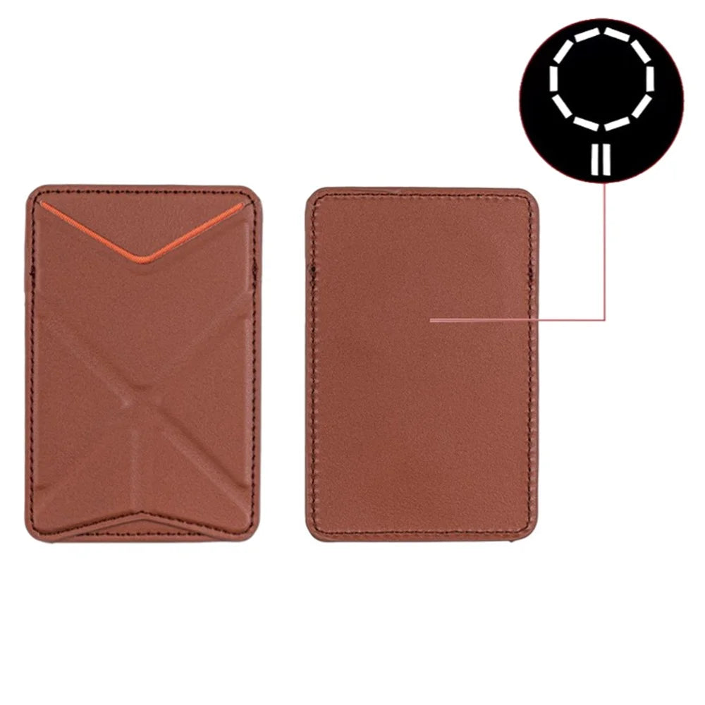 MRC051 Phone Wallet Card Holder Origami Kickstand - Brown - 7