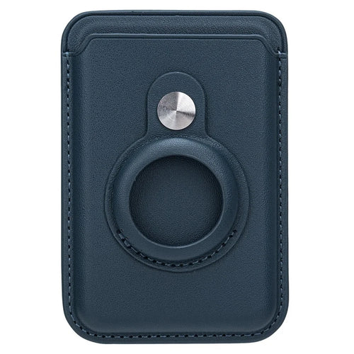 MRC054 Card Holder for AirTag Pocket Leather Magnetic Card Wallet - Blackish Green - 1