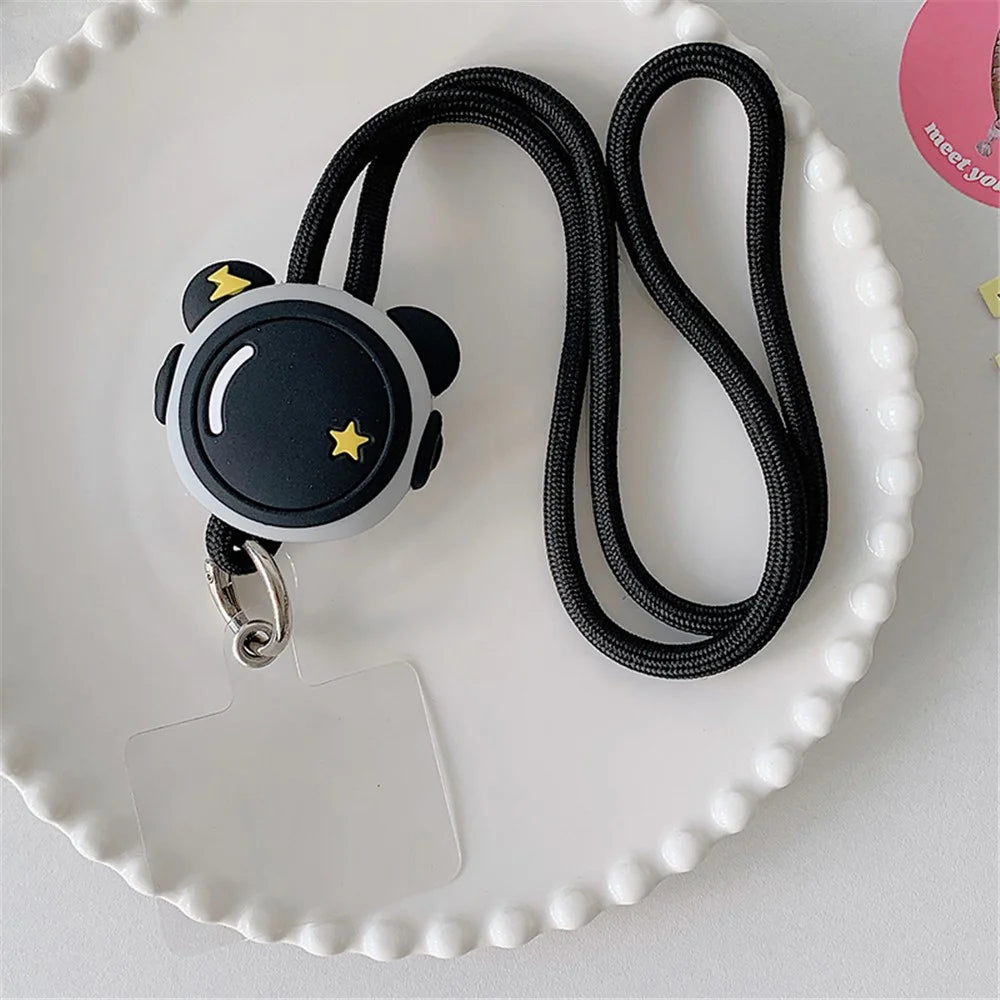 45cm Phone Lanyard Cartoon Pendant Crossbody Rope Neck Strap with Patch - Astronaut - 1