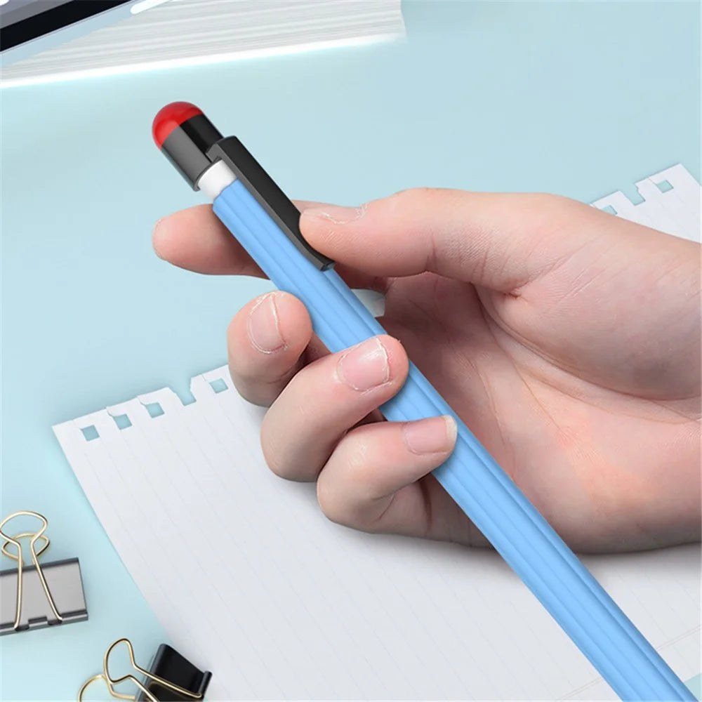 For Apple Pencil Pro / Pencil (2nd Generation) Silicone Sleeve Shockproof Ultra-Thin Stylus Pen Cover with Clip Design - Yellow - 6