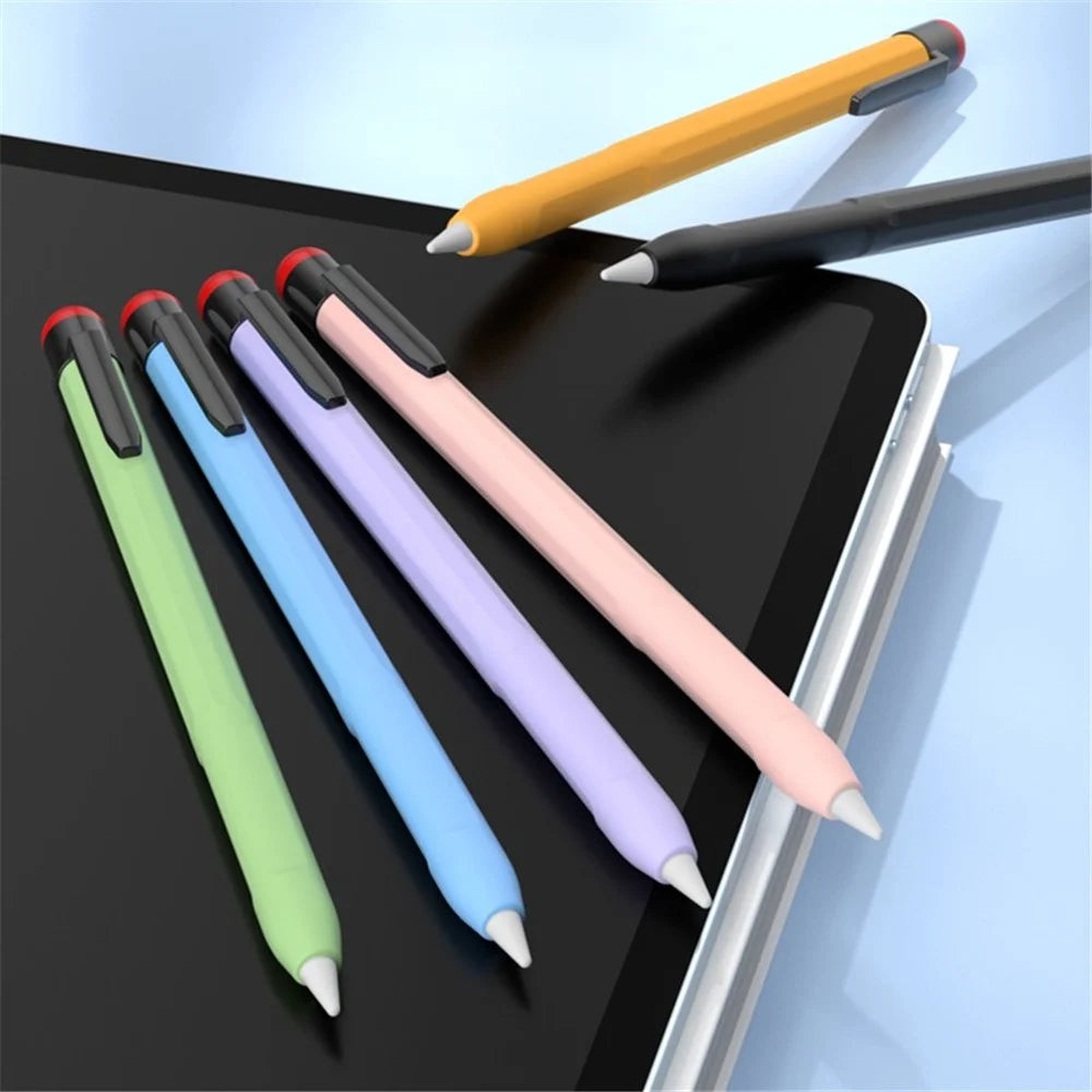 For Apple Pencil Pro / Pencil (2nd Generation) Stylus Pen Sleeve Silicone Anti-Dust Clip Design Cover - Yellow - 3