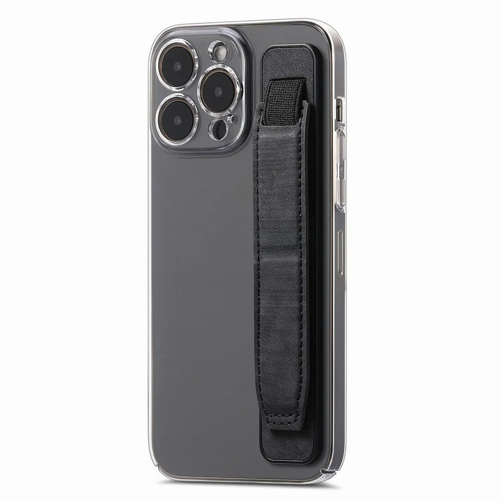 SP-03 Phone Finger Grip Holder with Kickstand Function Self-Adhesive Wristband - Black - 1