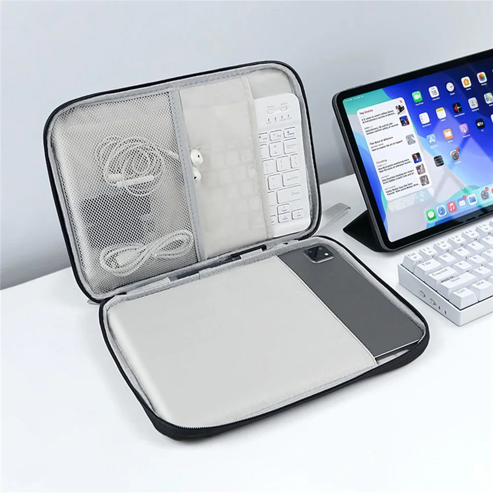 Universal 12.9 inch Tablet Sleeve Bag Water Resistant Carrying Case with Strap - Blue - 4