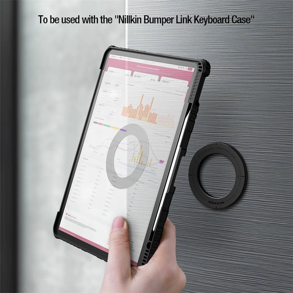 NILLKIN SnapHold Ultra Magnetic Sticker Self-adhesive Tablet Wall Mount Stand - Black - 4