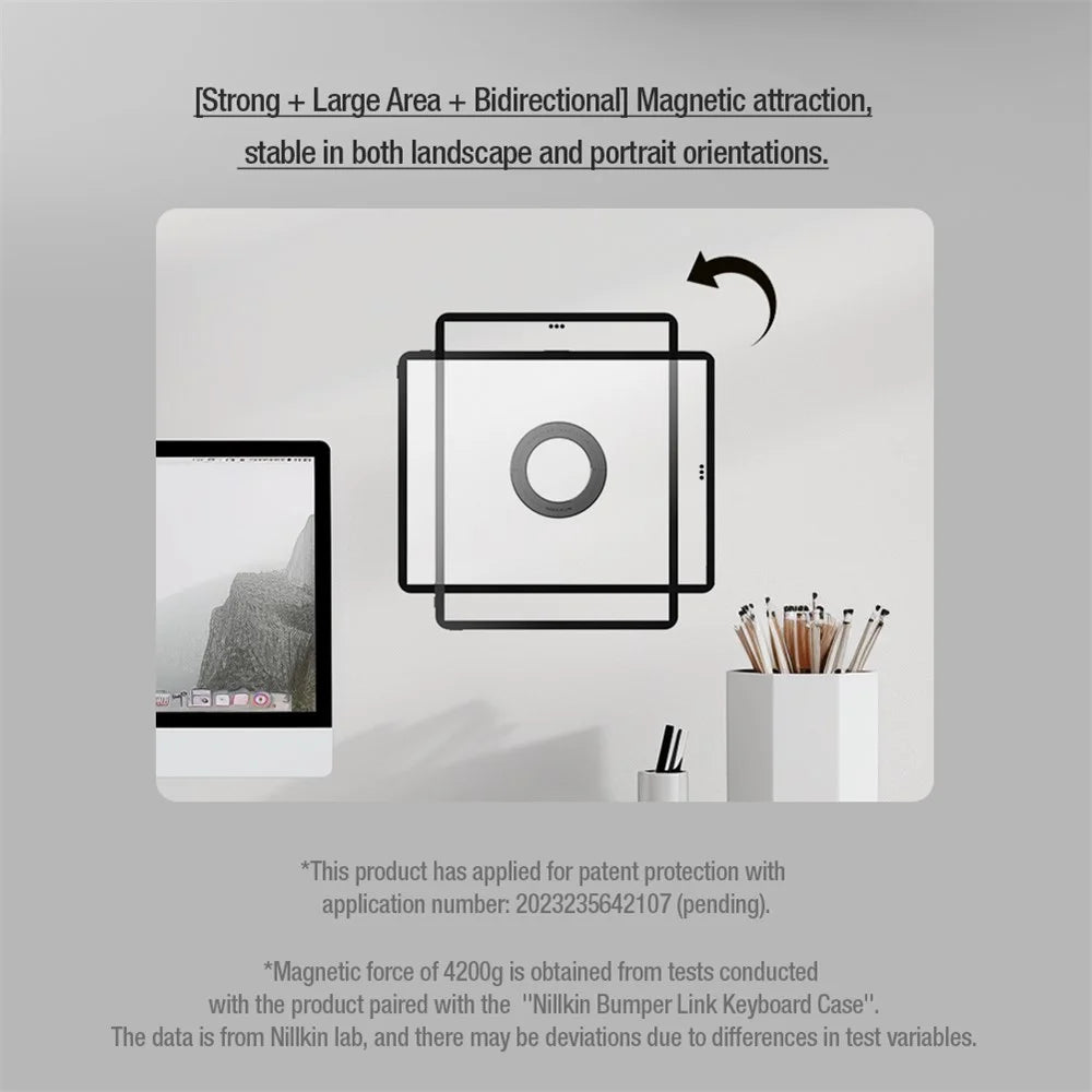 NILLKIN SnapHold Ultra Magnetic Sticker Self-adhesive Tablet Wall Mount Stand - Black - 6
