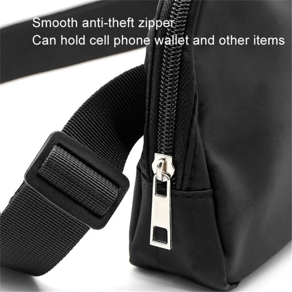 600D Nylon Waterproof Chest Bag Outdoor Sports Running Mobile Phone Storage Bag - Black - 4