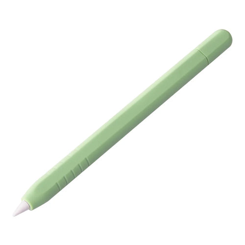 For Apple Pencil (USB-C) Silicone Sleeve Anti-Drop Stylus Pencil Protective Case with Tip Cap - Matcha Green - 1