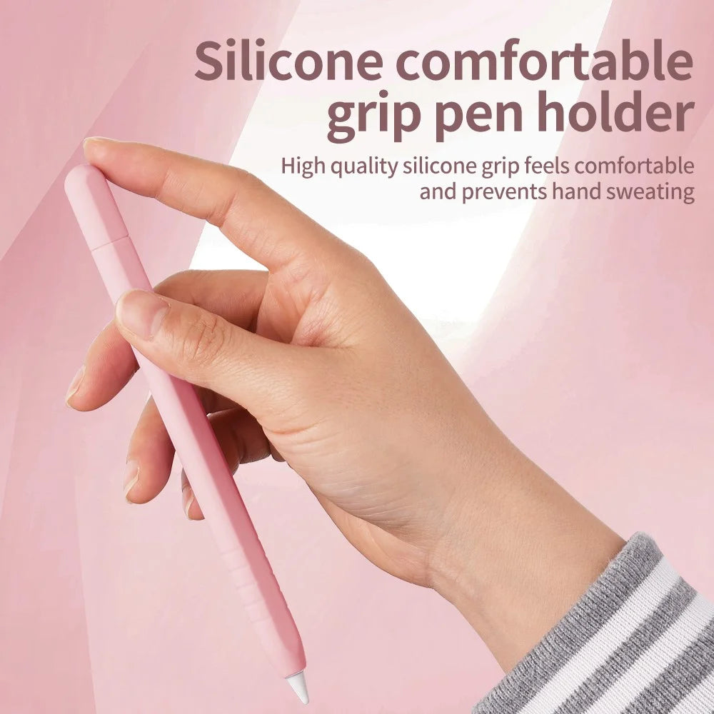 For Apple Pencil (USB-C) Silicone Sleeve Anti-Drop Stylus Pencil Protective Case with Tip Cap - Matcha Green - 5