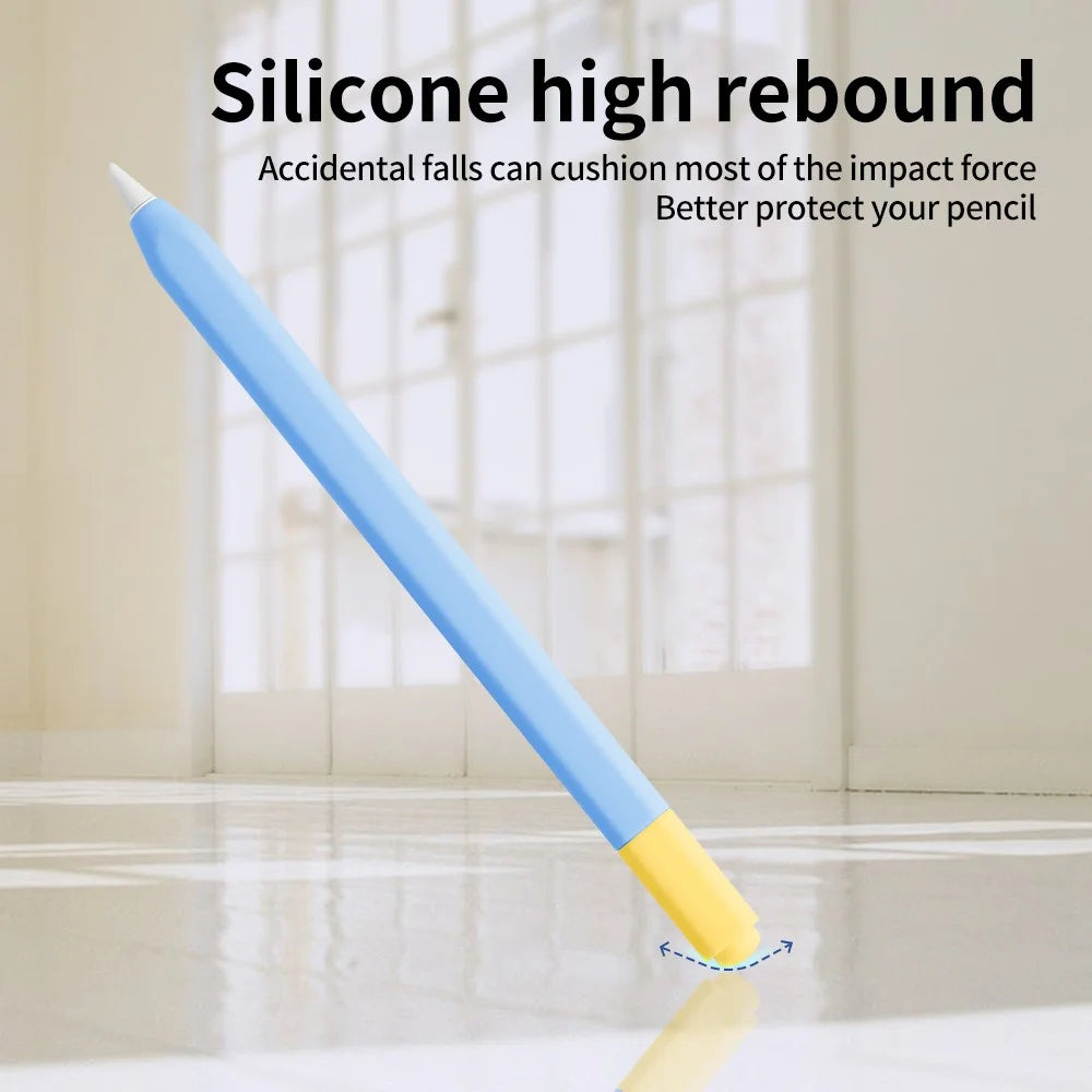 For Apple Pencil (USB-C) Silicone Sleeve with 2 Tip Caps, Drop-Proof Stylus Protective Case - Matcha Green - 4