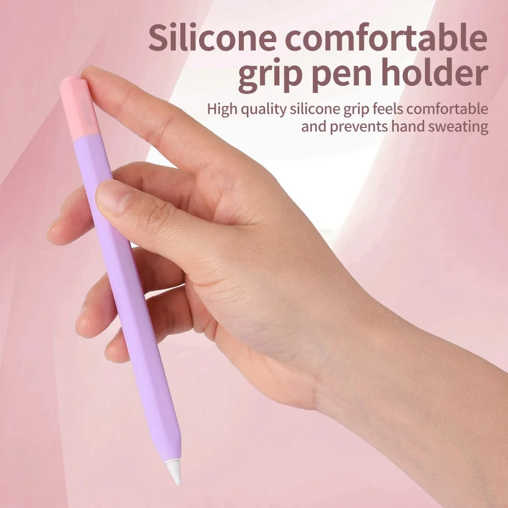 For Apple Pencil (USB-C) Silicone Sleeve with 2 Tip Caps, Drop-Proof Stylus Protective Case - Matcha Green - 6