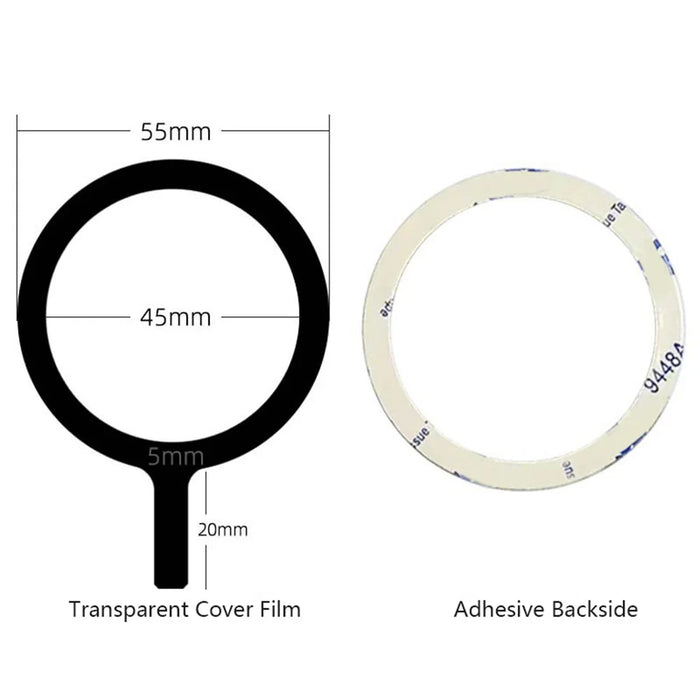 Metal Ring Sticker Magnetic Wireless Charging Ring - Black - 4