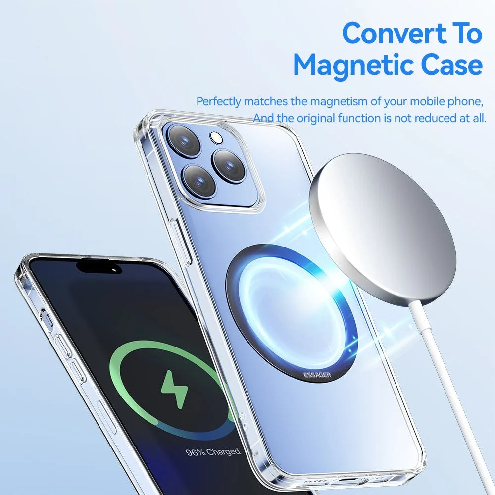 ESSAGER Self-Adhesive Stainless Steel Ring Phone Back Adapter Ring for Magnetic Wireless Charger - 3