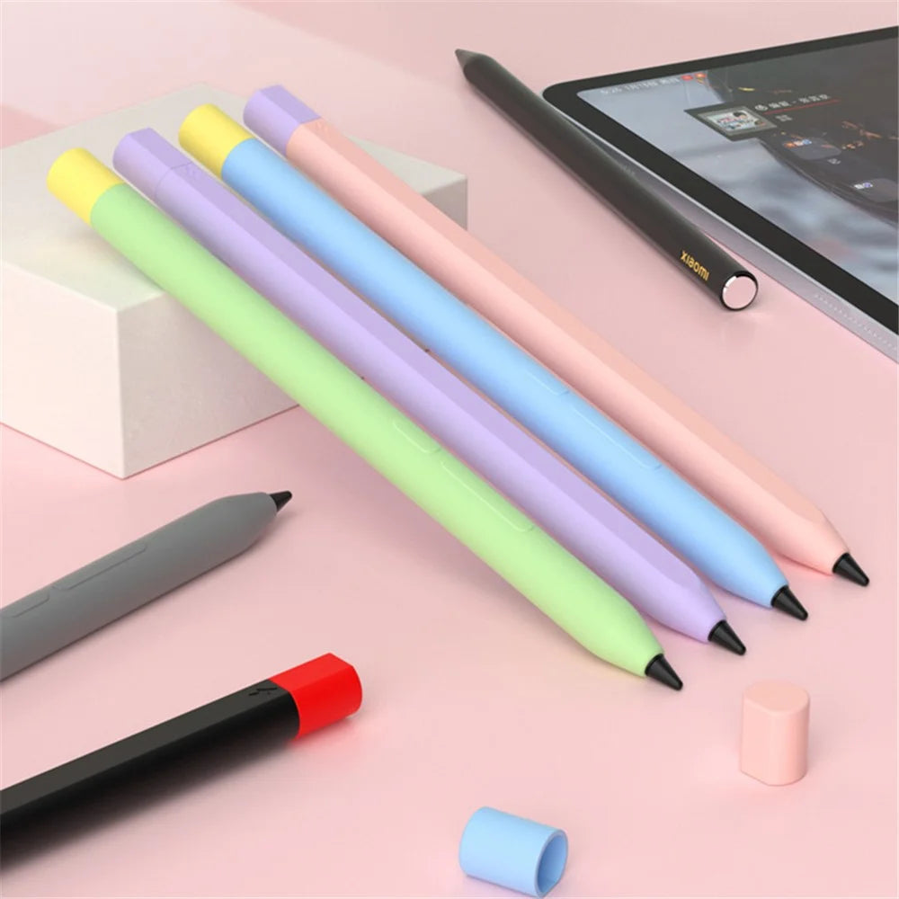 For Xiaomi Smart Pen (3rd Generation) Protective Sleeve Contrast Color Stylus Pen Cover with Dual Pen Caps - Green - 3