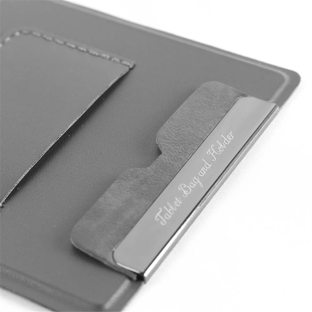 Ultra-Thin Foldable Cell Phone Holder PU Leather Phone Desktop Stand - Grey - 4