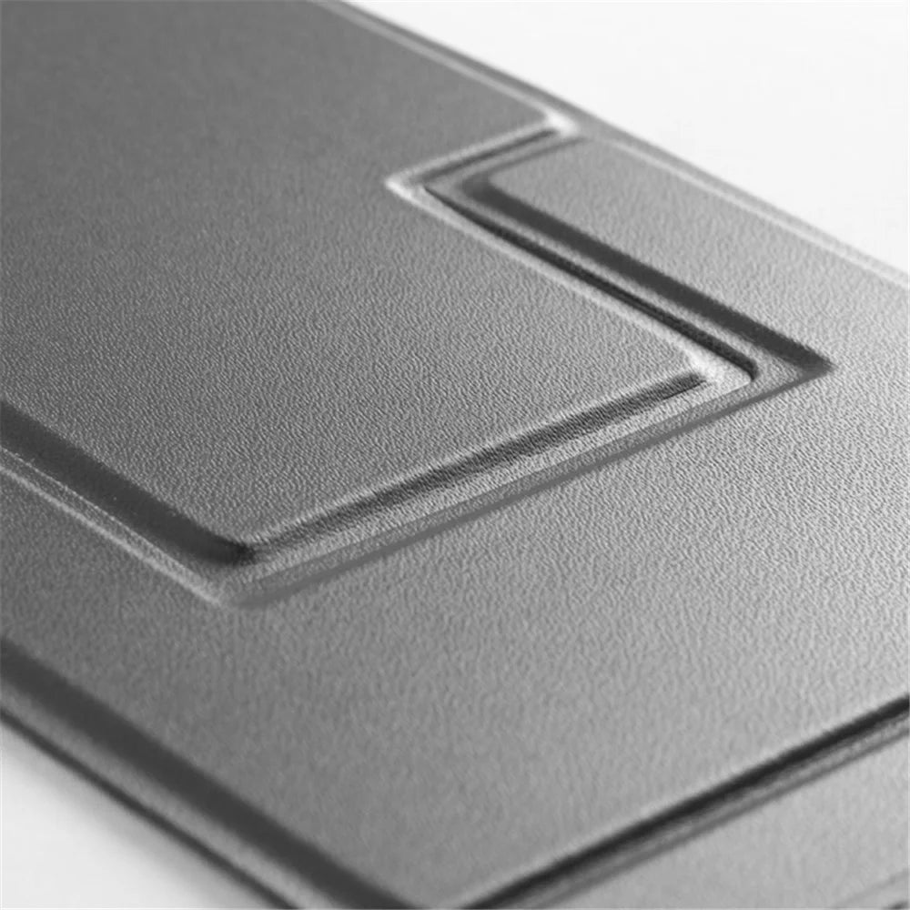 Ultra-Thin Foldable Cell Phone Holder PU Leather Phone Desktop Stand - Grey - 5