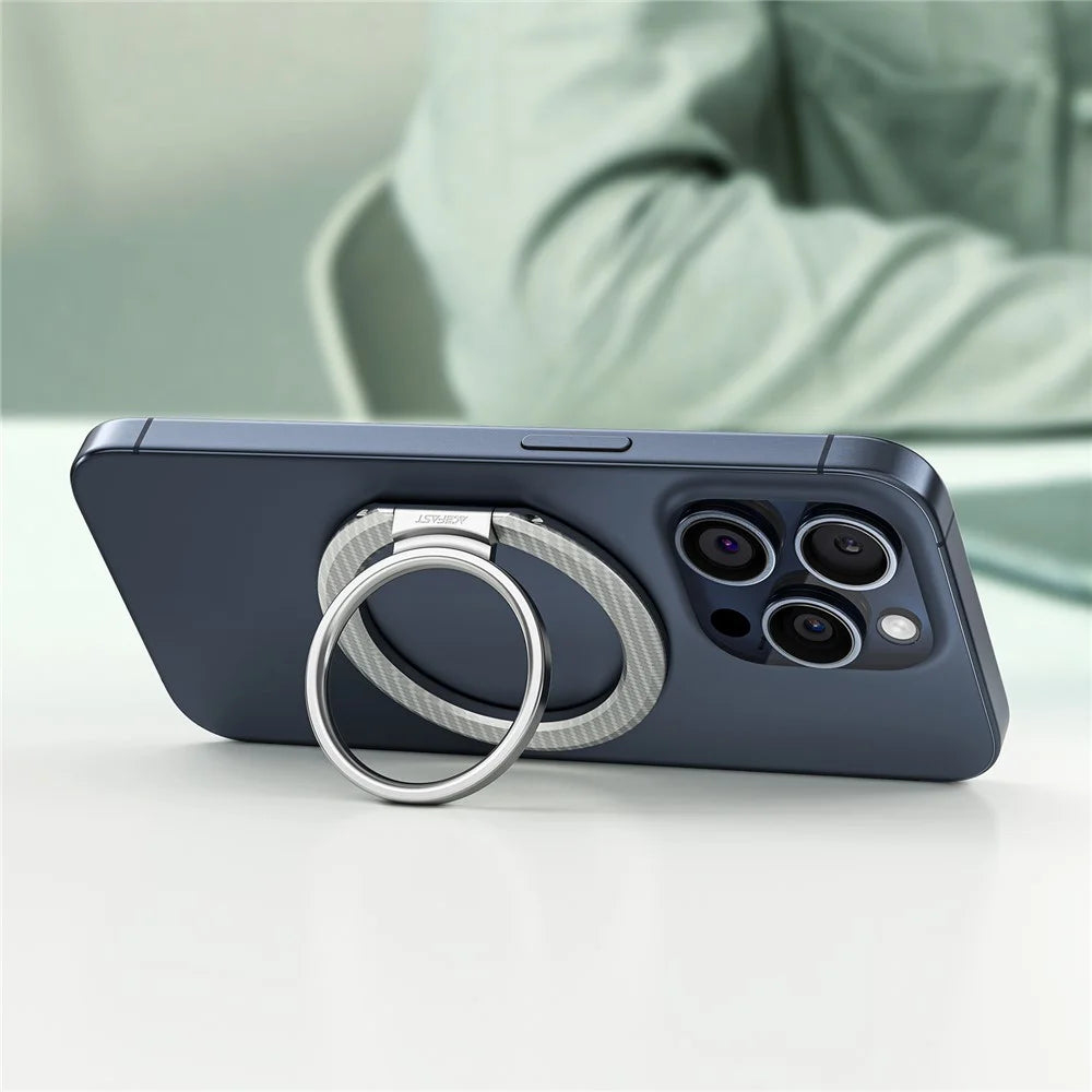 ACEFAST P1 For iPhone 15 / 14 / 13 / 12 Series Magnetic Ring Holder Aluminum Alloy Kickstand - Silver - 3
