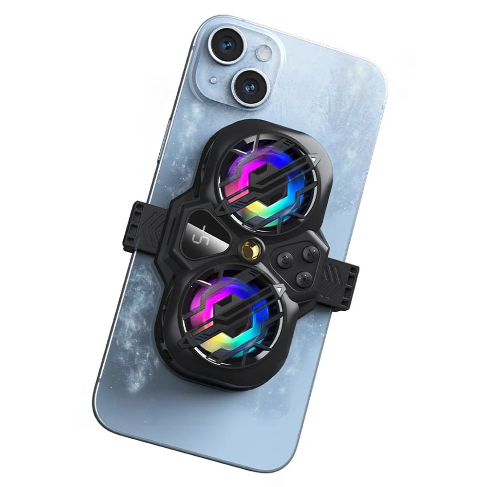 K11 Semiconductor Dual-Core Cooling Fan Smartphone Radiator with RGB Light - 1