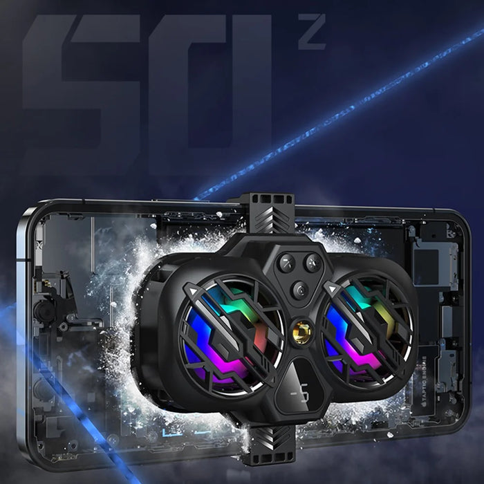 K11 Semiconductor Dual-Core Cooling Fan Smartphone Radiator with RGB Light - 5