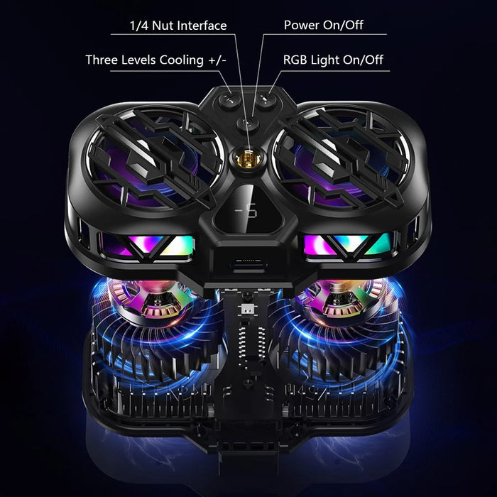 K11 Semiconductor Dual-Core Cooling Fan Smartphone Radiator with RGB Light - 7
