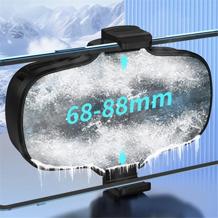 K12 Phone Cooler for Gaming Dual-Core Semiconductor Mobile Radiator Cooling Fan - Black - 7