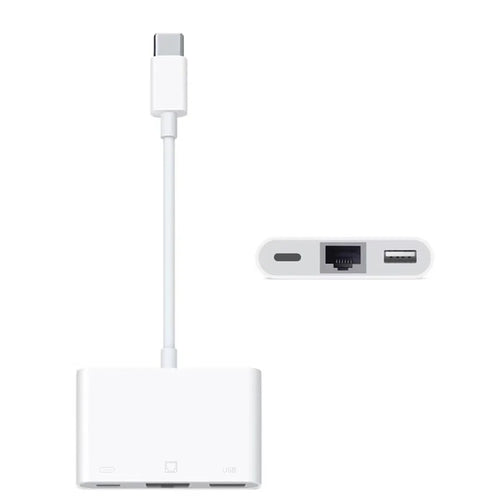 Type-C to RJ45 + USB + Type-C OTG Adapter Cable - 1