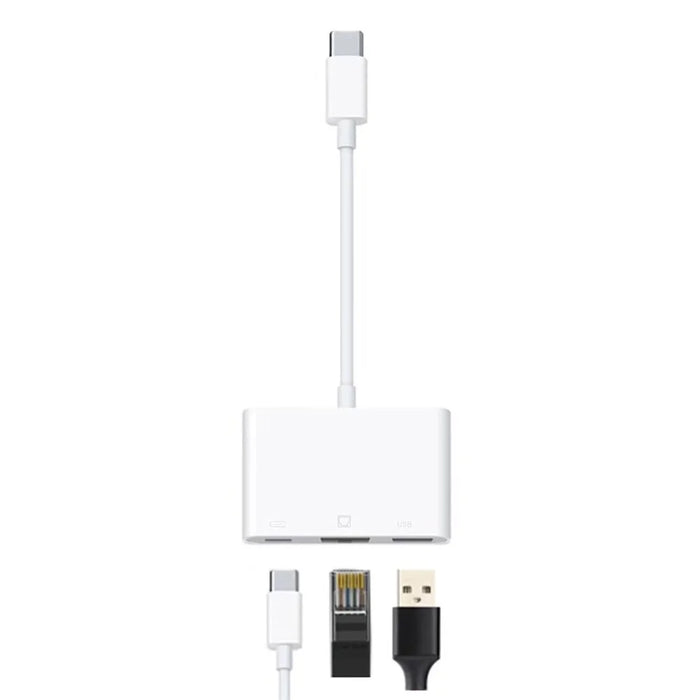 Type-C to RJ45 + USB + Type-C OTG Adapter Cable - 2