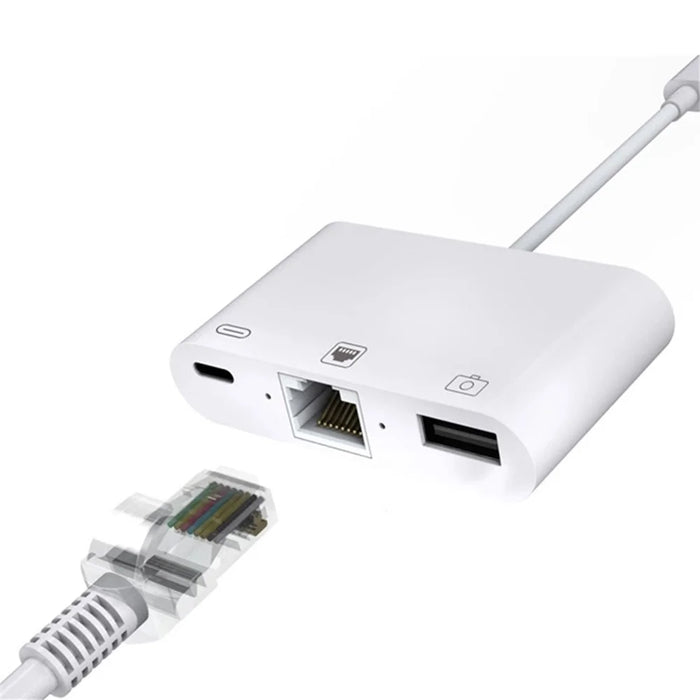 Type-C to RJ45 + USB + Type-C OTG Adapter Cable - 4