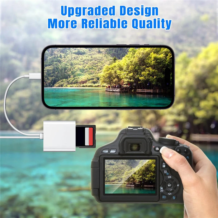 SD / TF Card Reader Driver Free Adapter with 8-pin + Type-C Cable for Apple and Android - 6