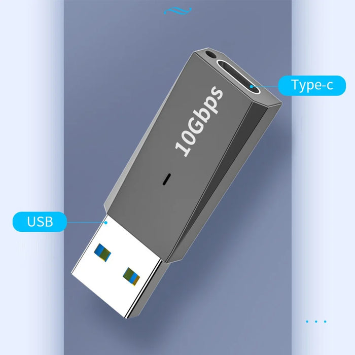 ADS-613 USB Male Adapter to Type-C Female 10Gbps Fast Data Transfer Converter - Tarnish - 4