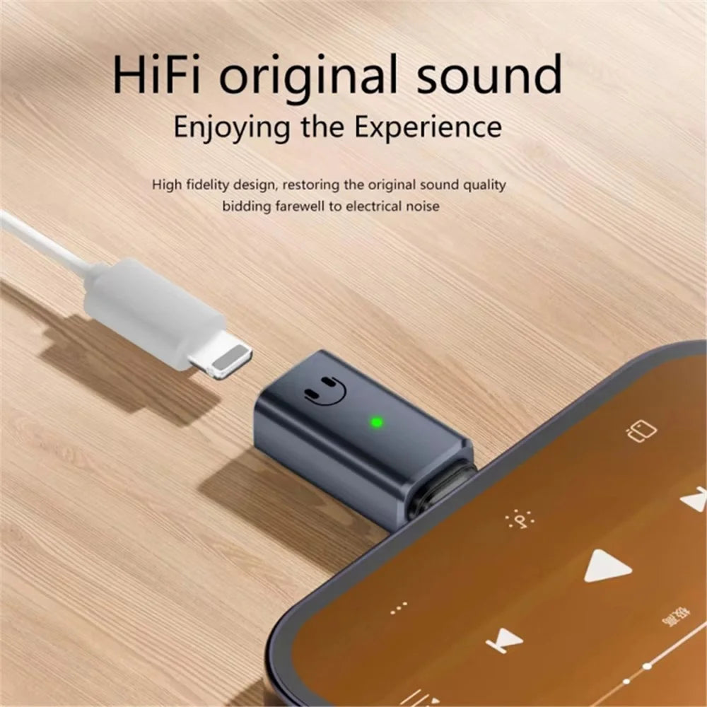 USB-C Male to 8-Pin Female Adapter Converter Audio Headphone Extension Connector - Tarnish - 2
