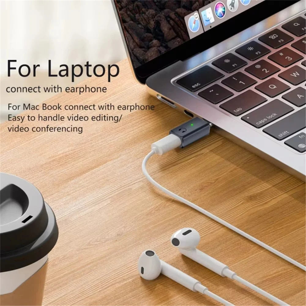 USB-C Male to 8-Pin Female Adapter Converter Audio Headphone Extension Connector - Tarnish - 4