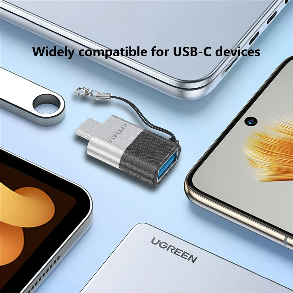 EARLDOM OT72 USB 3.0 Female to Type-C Male Mini Converter Aluminum Alloy OTG Adapter - 3