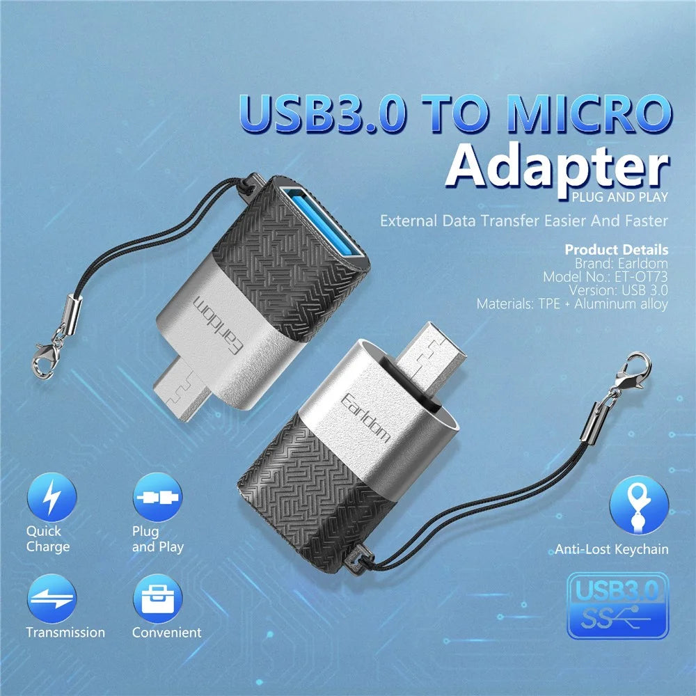 EARLDOM OT73 USB Female to Micro Male OTG Adapter Android Phone Tablet U-Disk Mouse Connector - 2