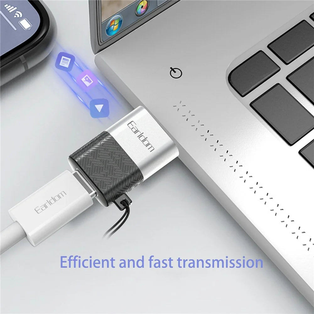 EARLDOM OT75 Type-C Female to USB Male Adapter Data Transfer Aluminum Alloy Converter - 3