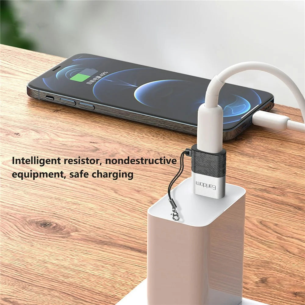 EARLDOM OT75 Type-C Female to USB Male Adapter Data Transfer Aluminum Alloy Converter - 6
