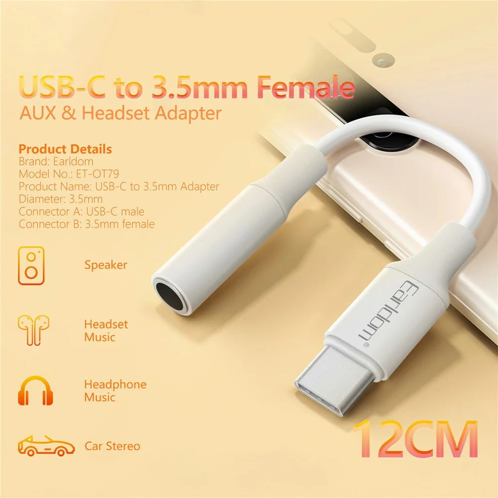 EARLDOM OT79 Type-C Male to 3.5mm Female Headphone Connection Adapter - 2