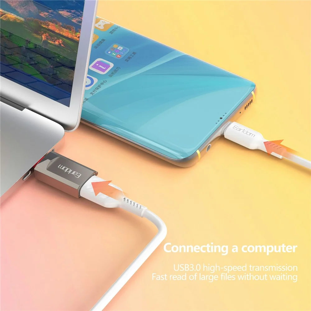 EARLDOM OT88C USB3.0 Female to Type-C Male Adapter Phone Tablet U-Disk Mouse Keyboard OTG Connector - 7