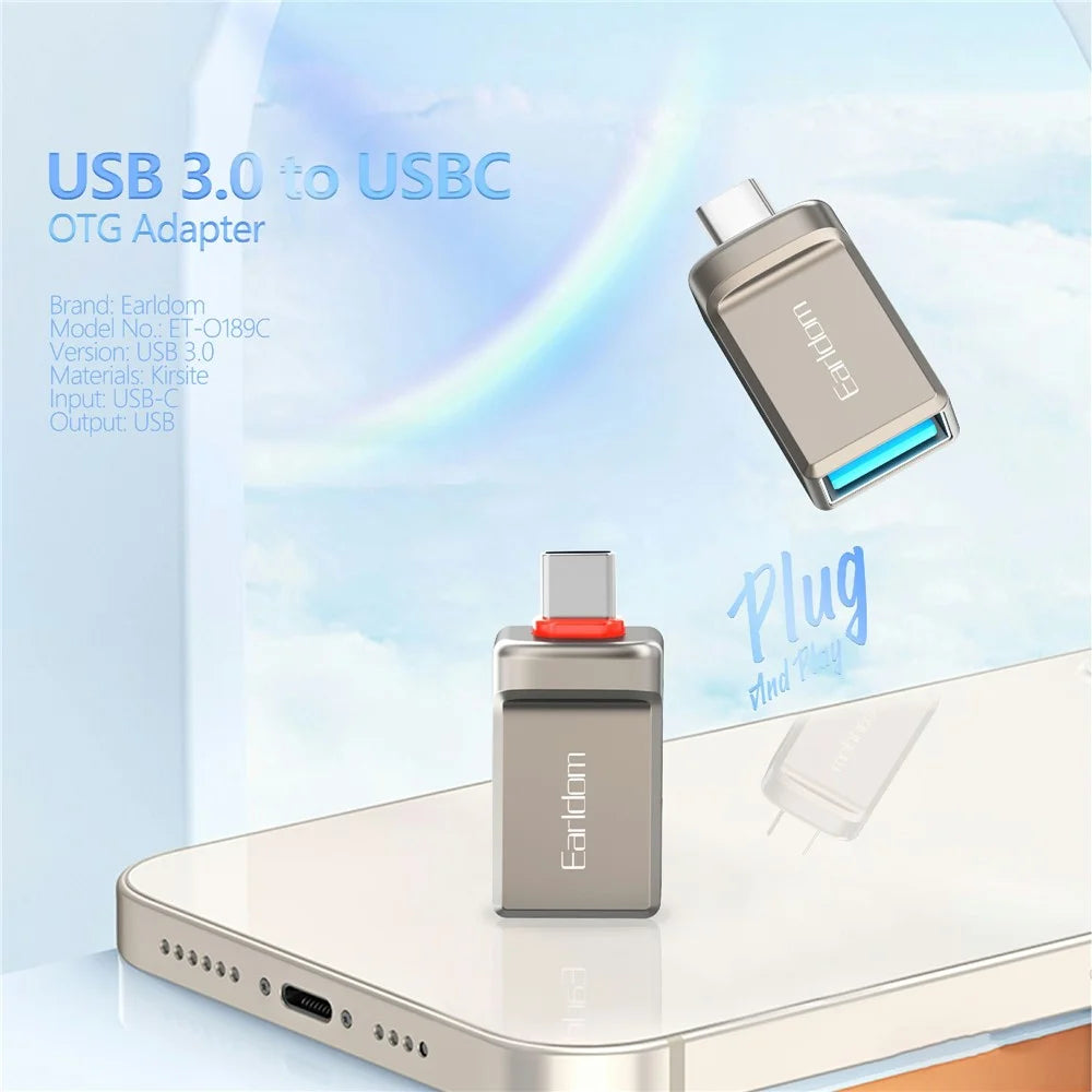 EARLDOM OT89C Type-C OTG Adapter USB-A 3.0 Female to USB-C Male Converter - 2