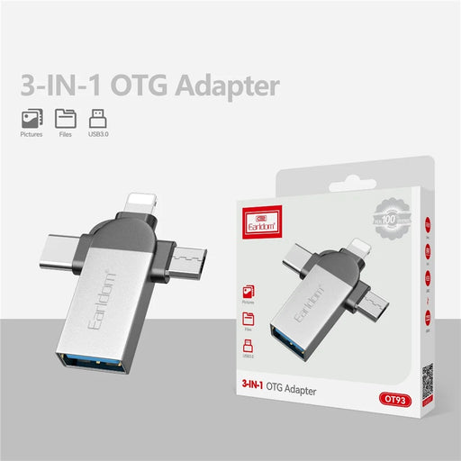 EARLDOM OT93 3-in-1 OTG Adapter 8 Pin Type-C Mirco Converter Connector - 2