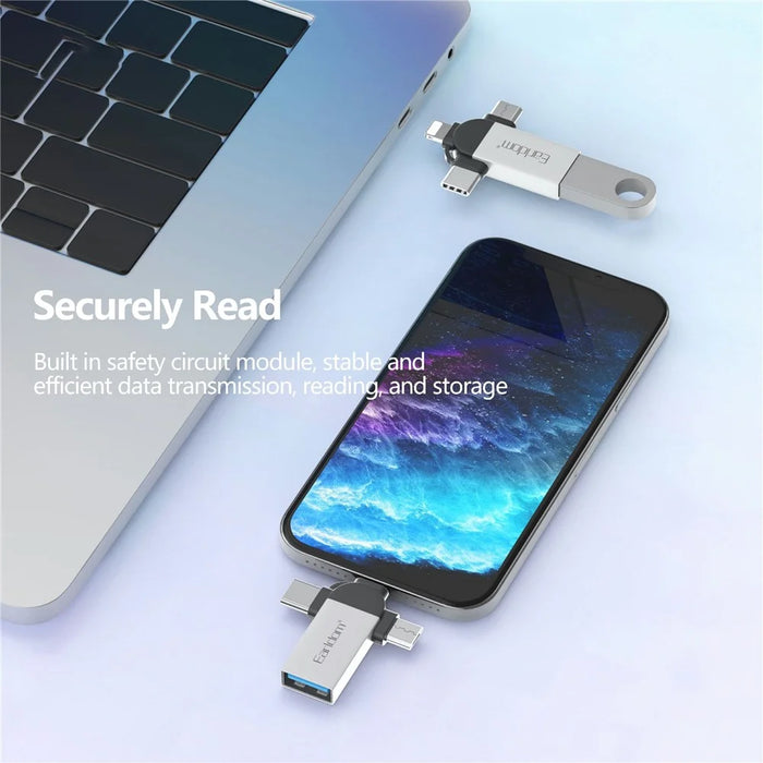 EARLDOM OT93 3-in-1 OTG Adapter 8 Pin Type-C Mirco Converter Connector - 5