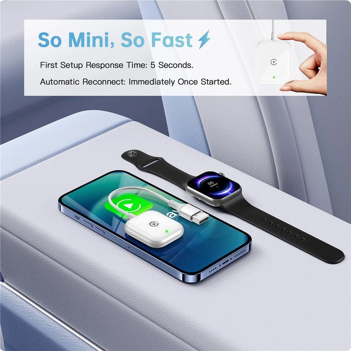Car Wireless Carplay Adapter Wired to Wireless Carplay Dongle for iPhone - White - 4