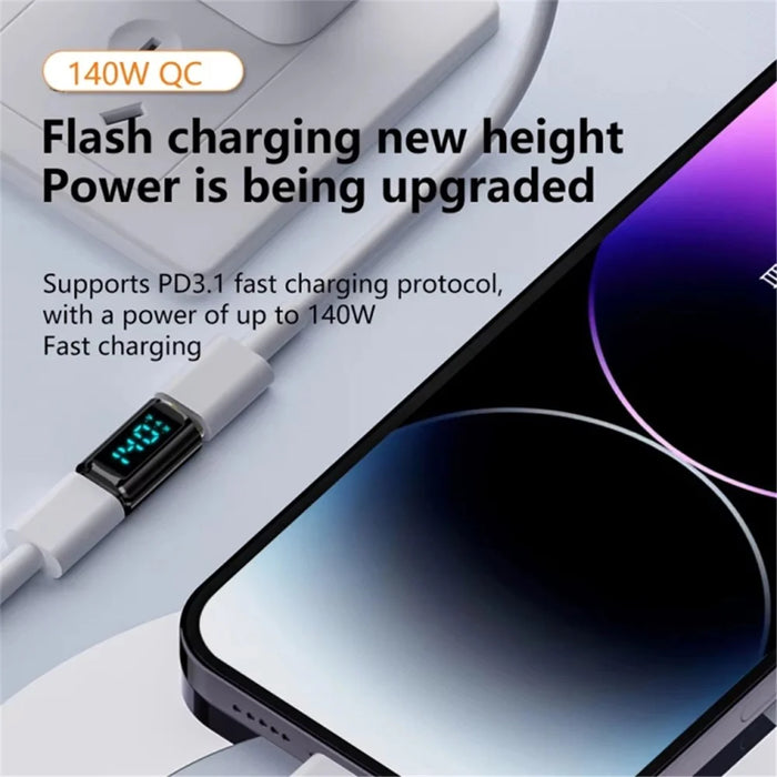 Type-C Female to Type-C Female 40Gbps PD 140W Digital Display Charging Data Transmission Adapter - Black - 3
